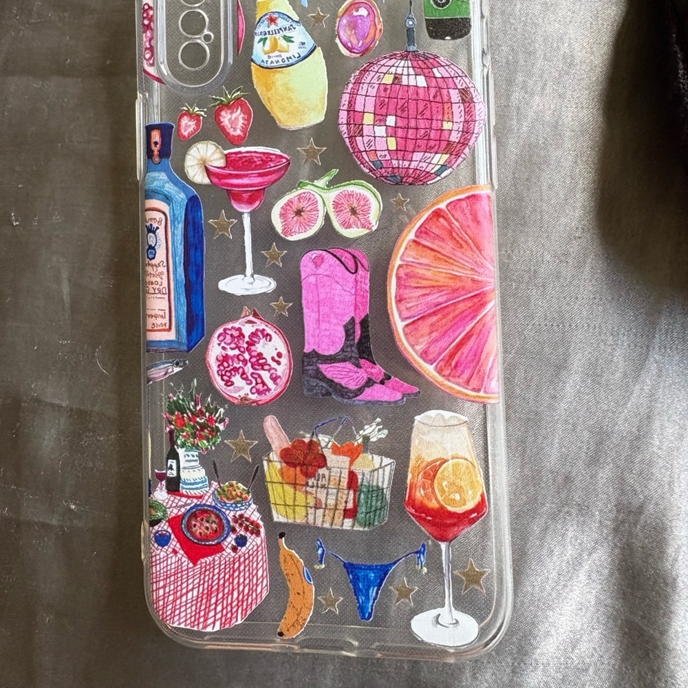 SHEIN Colorful Graphic Clear Phone Case